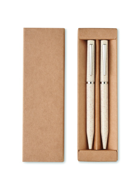 Logotrade promotional gifts photo of: Wheat straw/ABS twist pen set